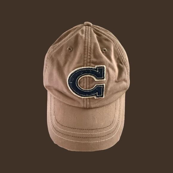 Cremieux Tan Blue Puffy Logo Adjustable Back Hat Baseball Cap - Picture 8 of 8